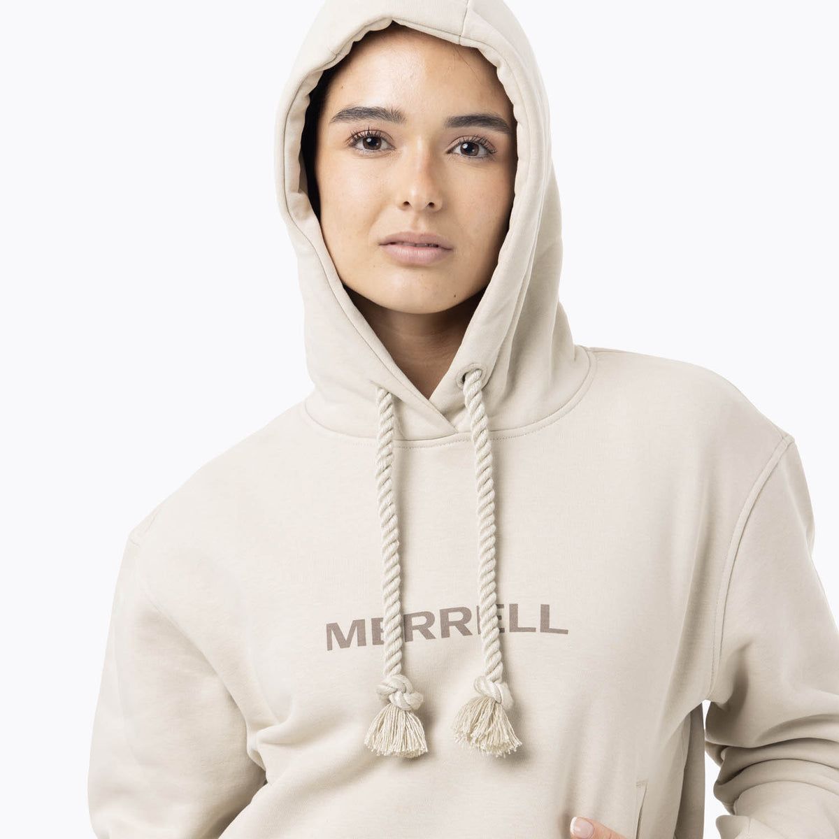Poleron Mujer Logo Hoodie Beige Merrell