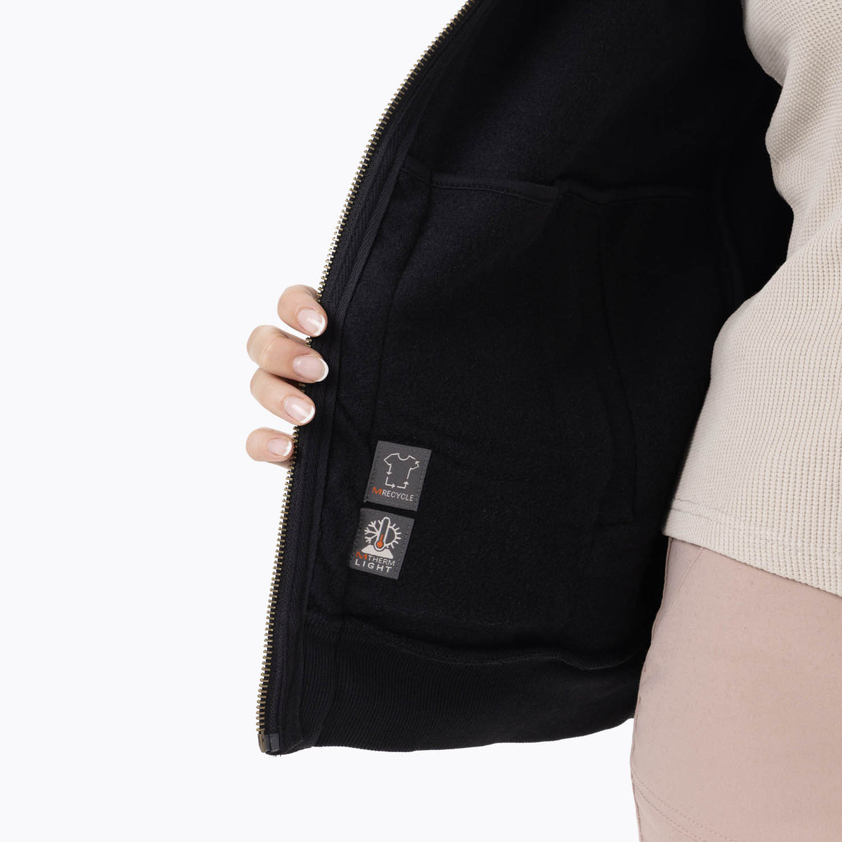 Poleron Mujer Fz Hoodie Negro Merrell