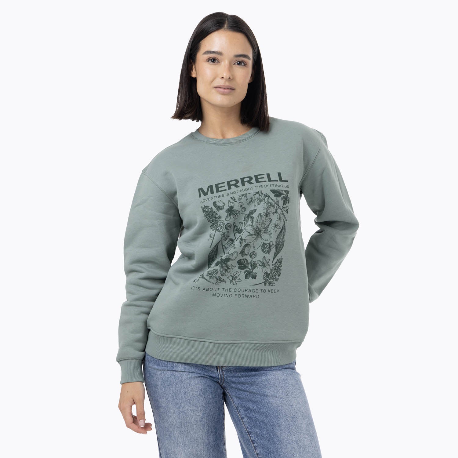 Poleron Mujer Cotton Bloom Verde Merrell