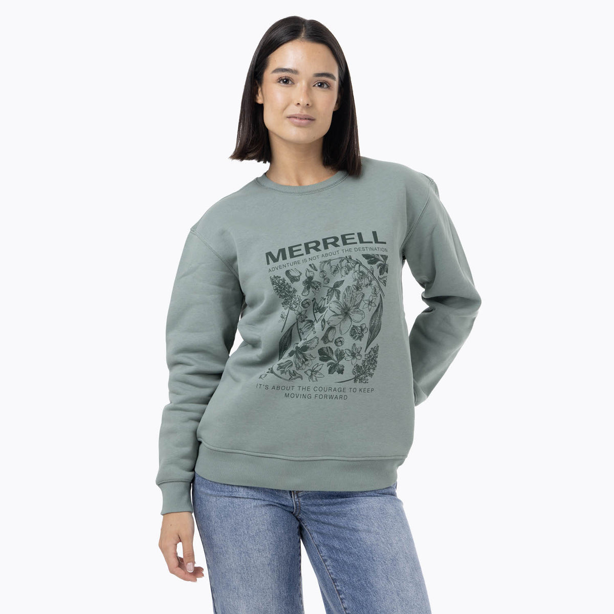 Poleron Mujer Cotton Bloom Verde Merrell