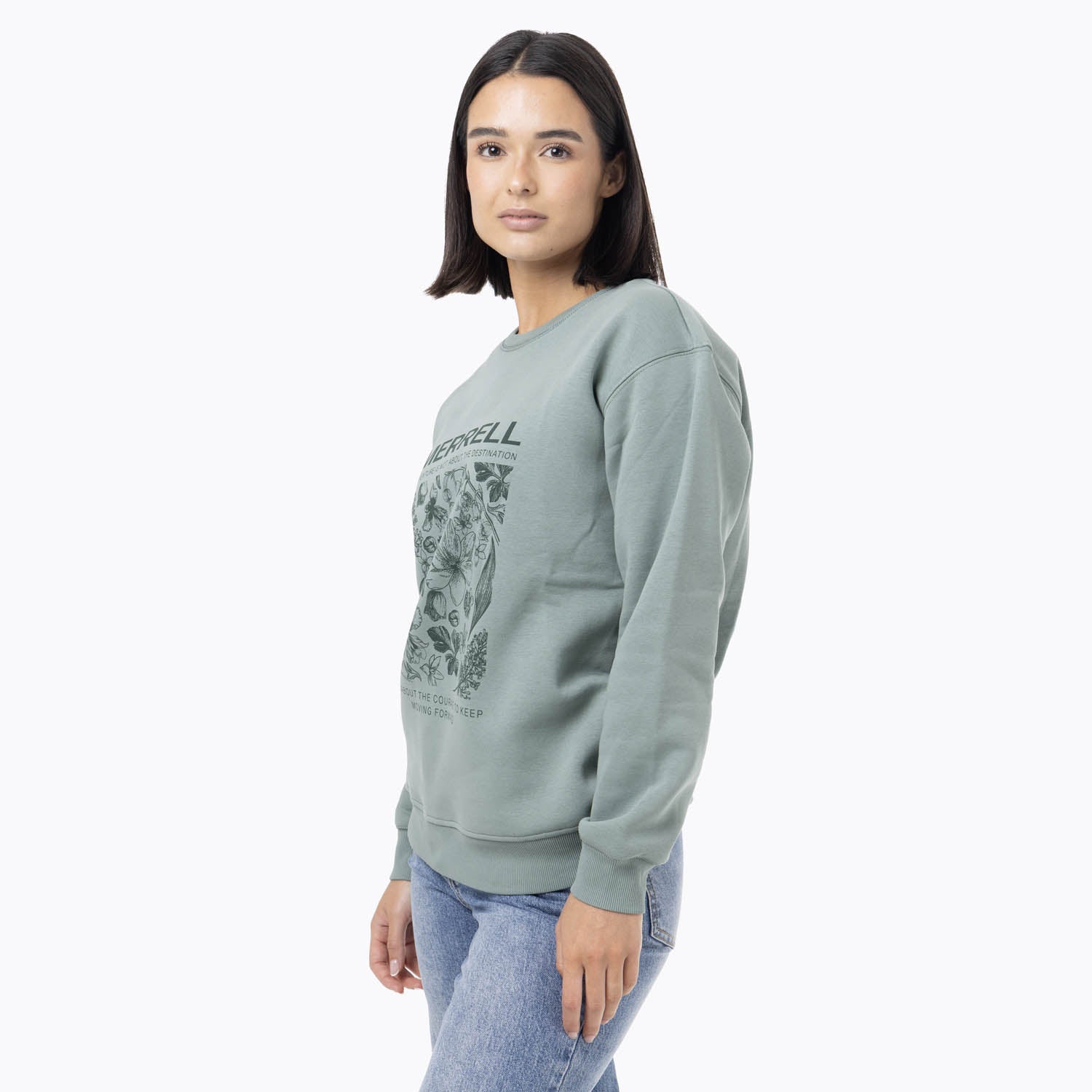 Poleron Mujer Cotton Bloom Verde Merrell