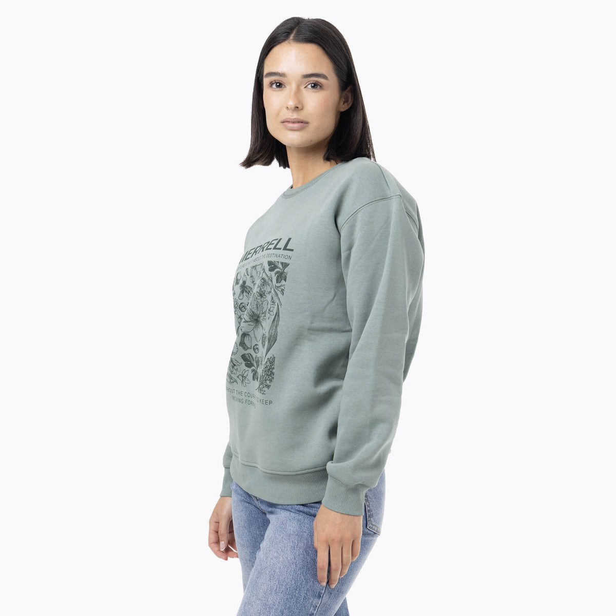 Poleron Mujer Cotton Bloom Verde Merrell