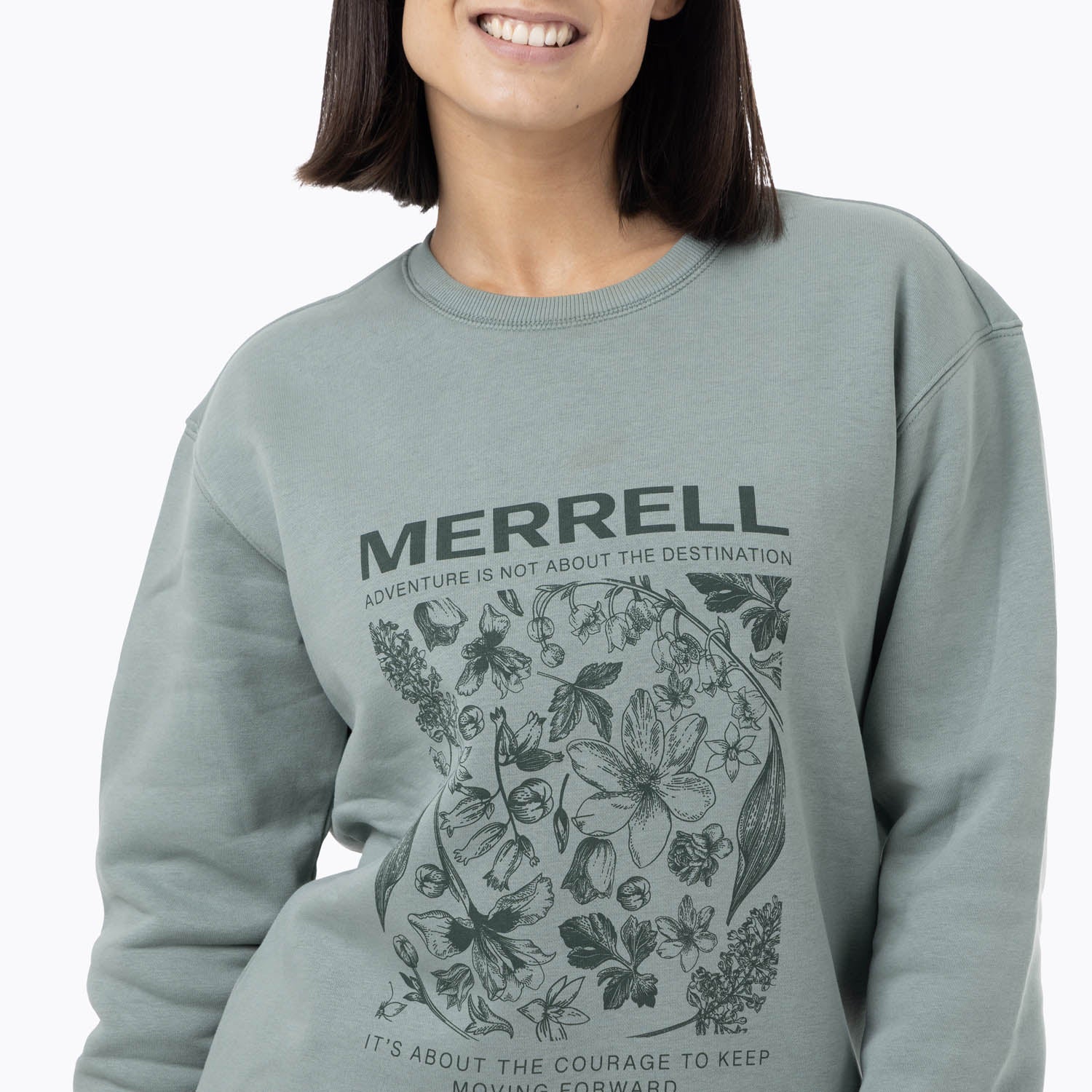 Poleron Mujer Cotton Bloom Verde Merrell