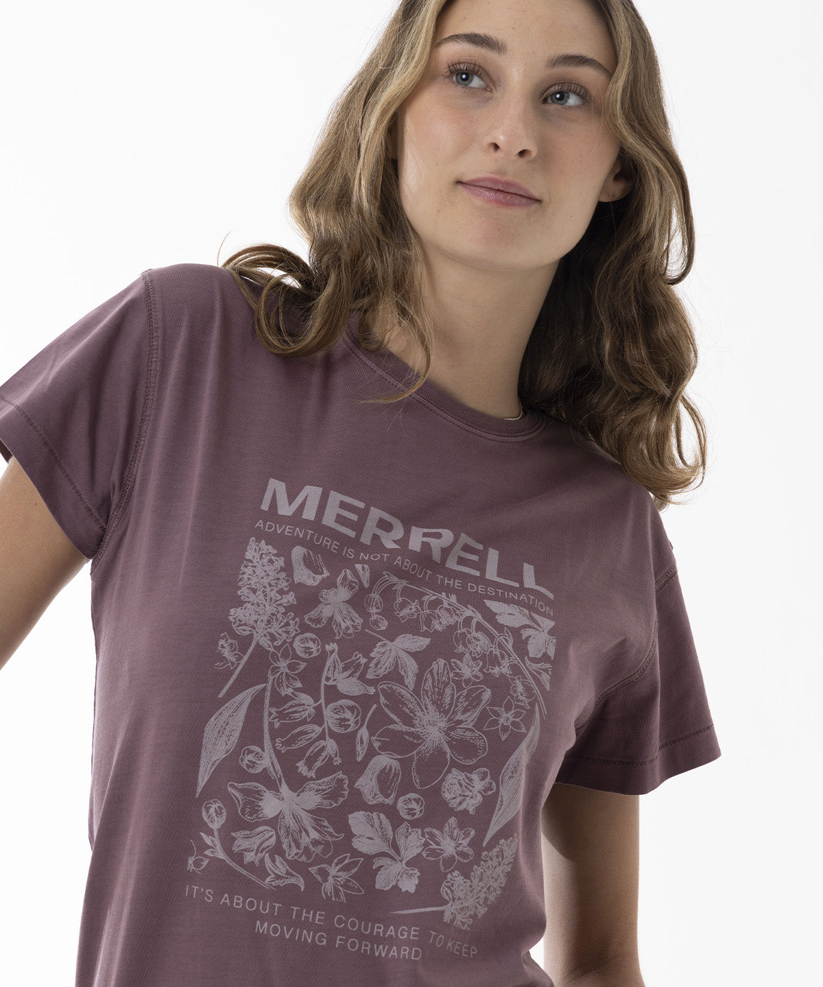 Polera Manga Corta Mujer Big Print Morado Merrell