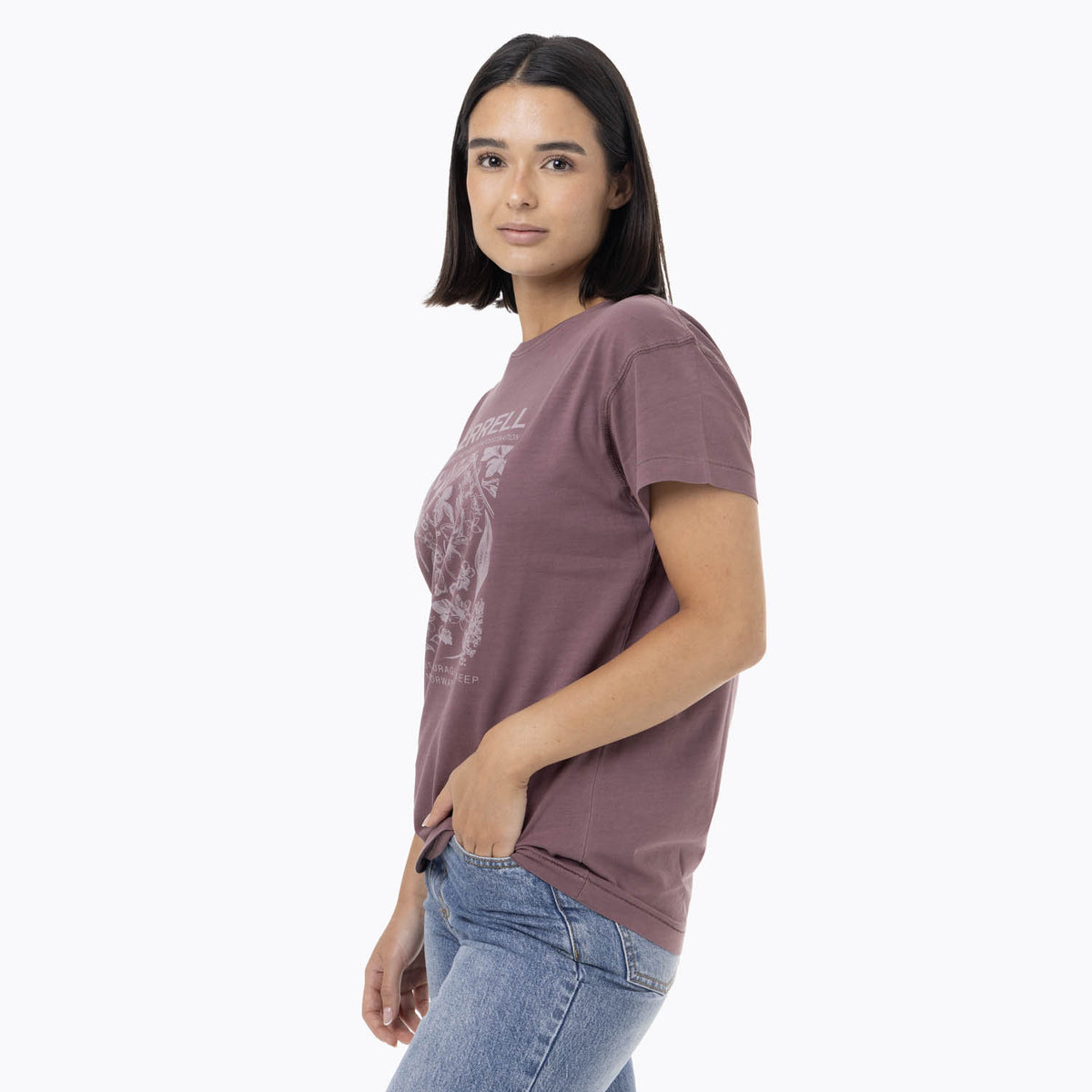 Polera Manga Corta Mujer Big Print Morado Merrell