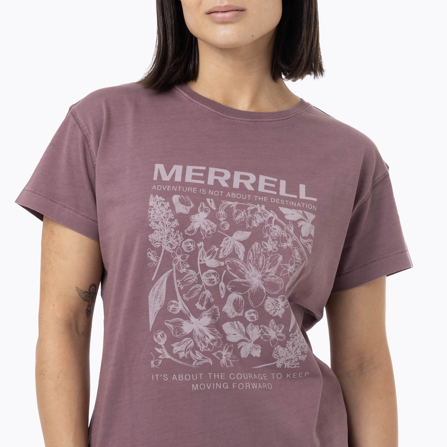 Polera Manga Corta Mujer Big Print Morado Merrell