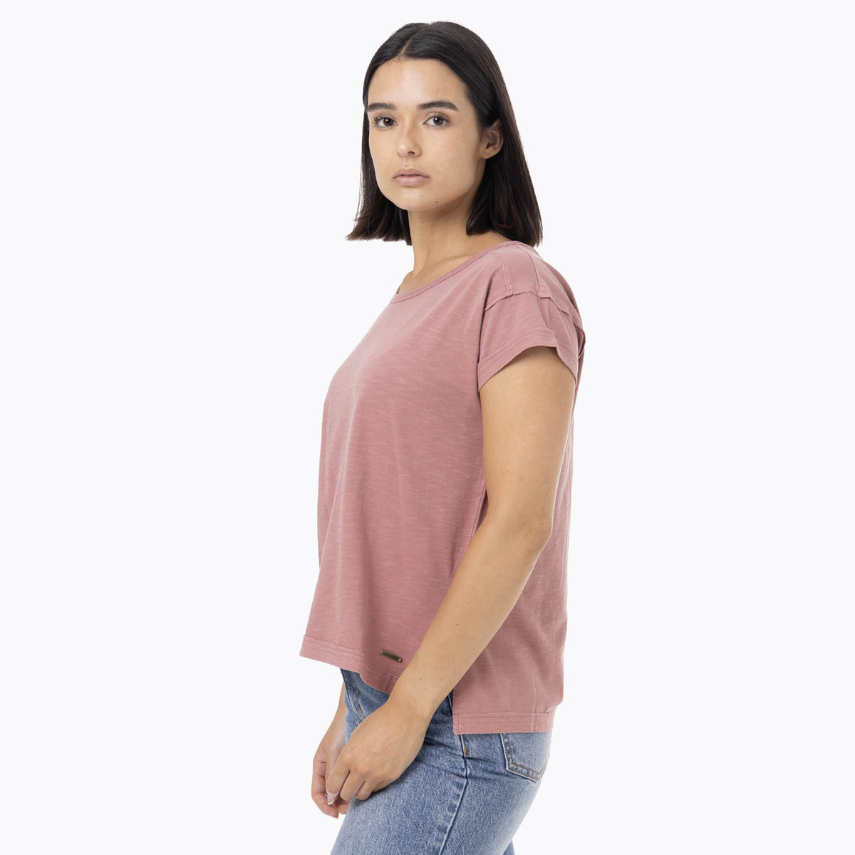 Polera Manga Corta Mujer Slub Rosado Merrell