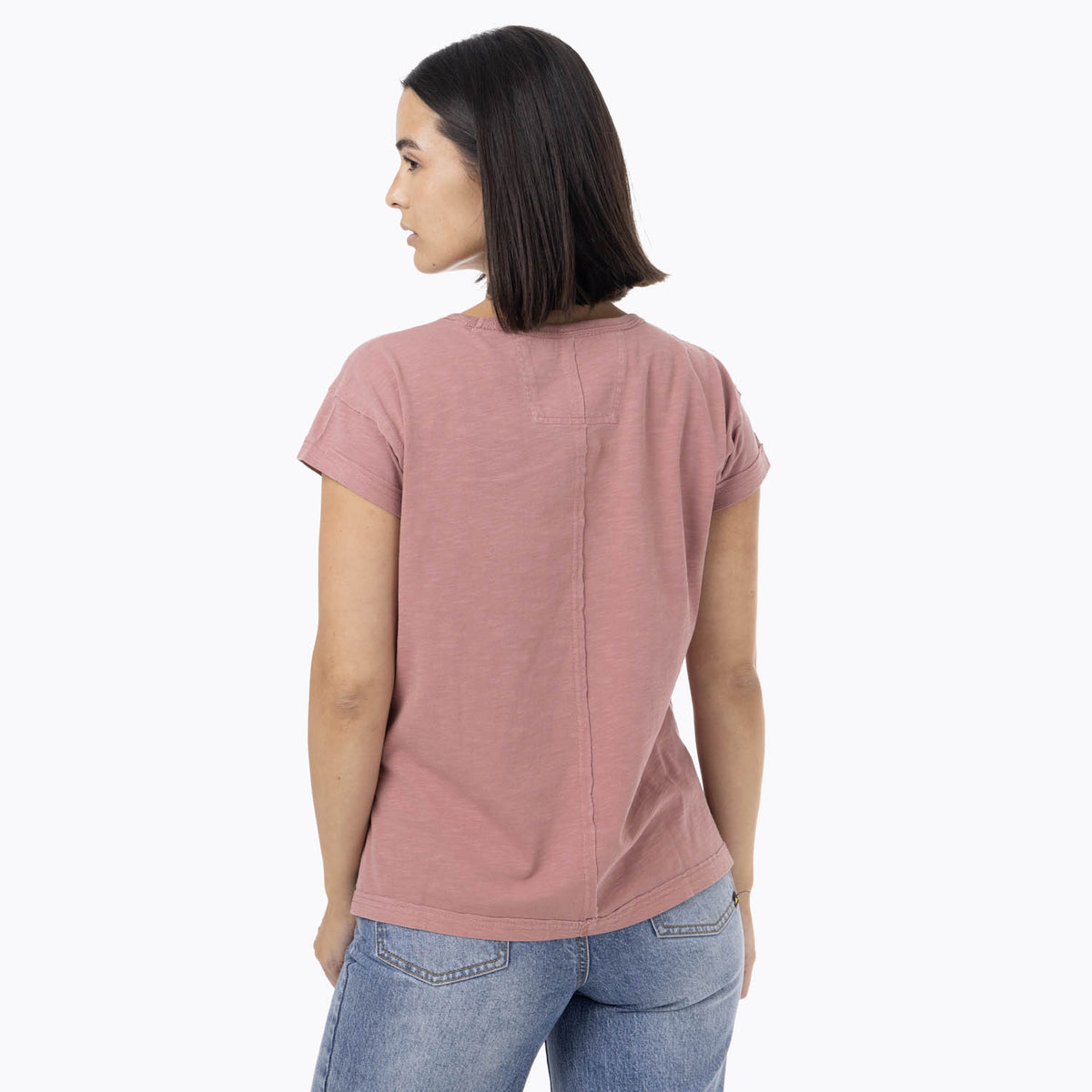 Polera Manga Corta Mujer Slub Rosado Merrell