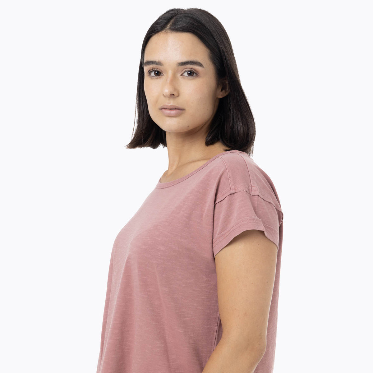 Polera Manga Corta Mujer Slub Rosado Merrell