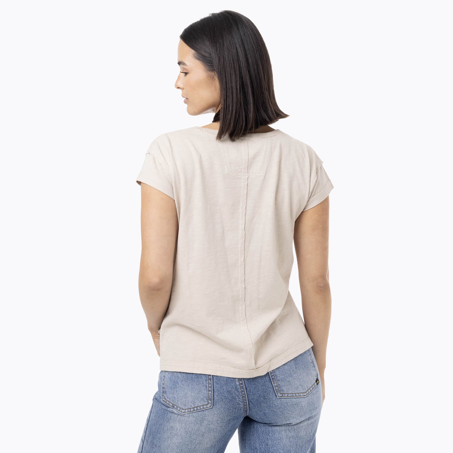 Polera Manga Corta Mujer Slub Beige Merrell