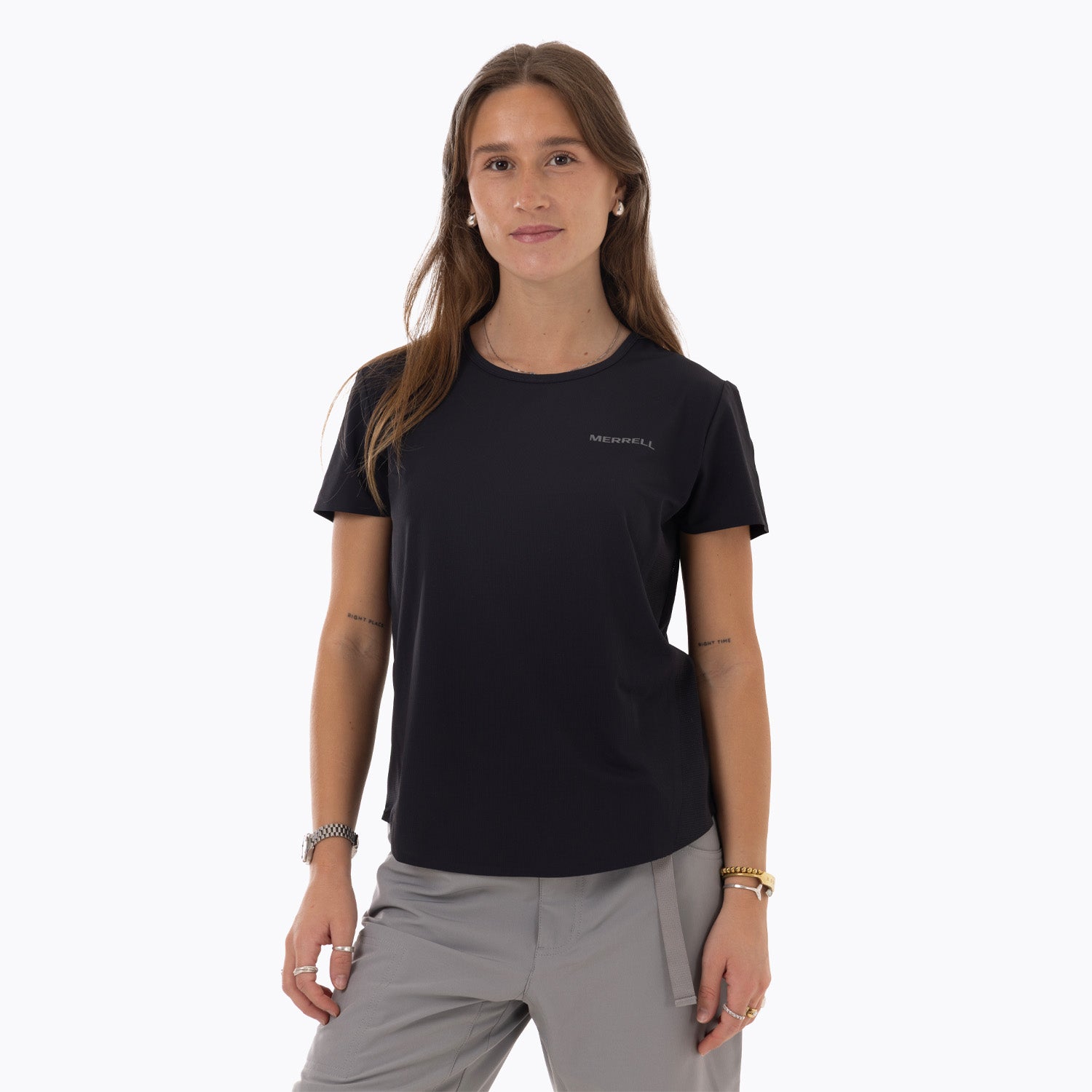 Polera Manga Corta Mujer Light Weight Trail Negro Merrell