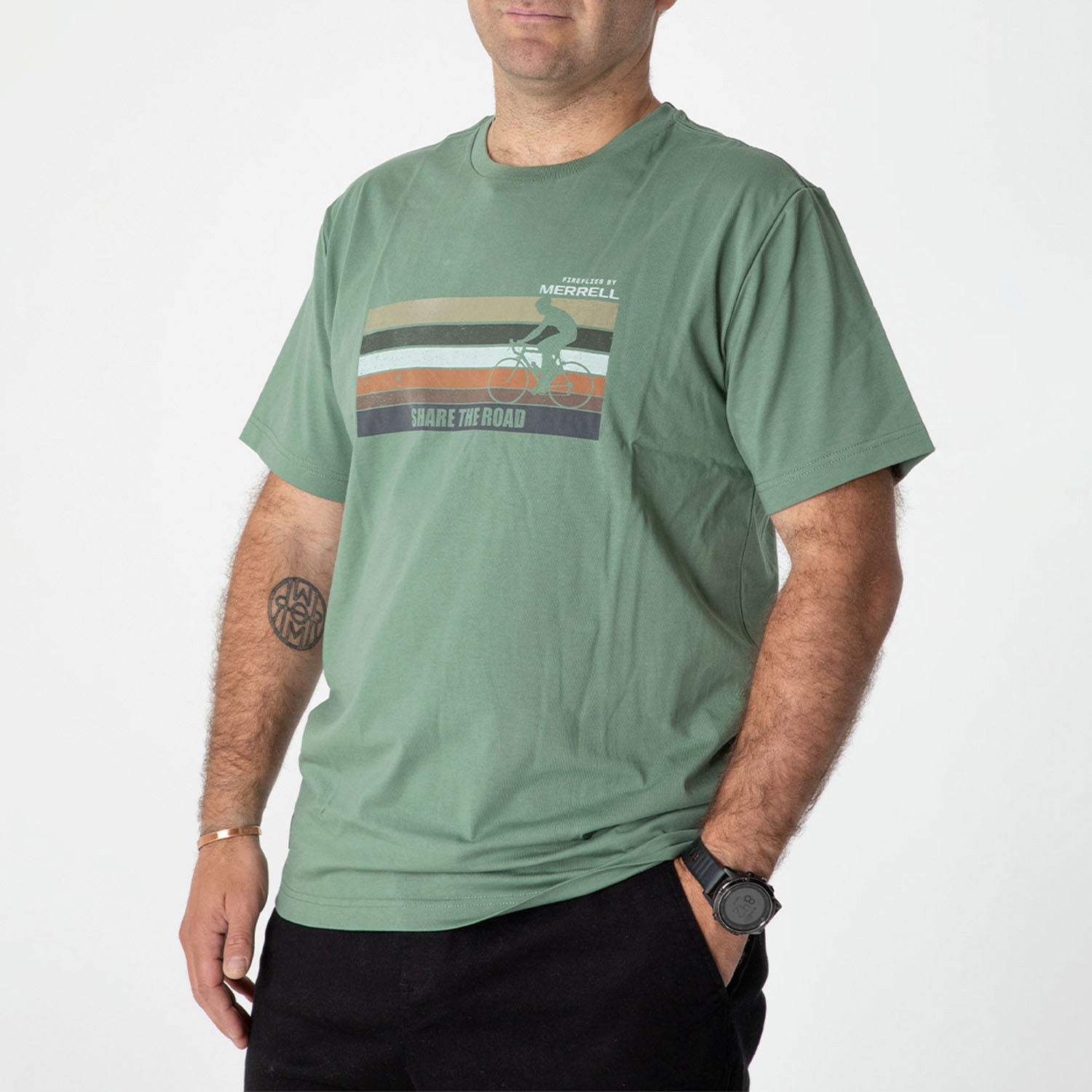 Polera Hombre Fireflies Hi Rider Verde Merrell