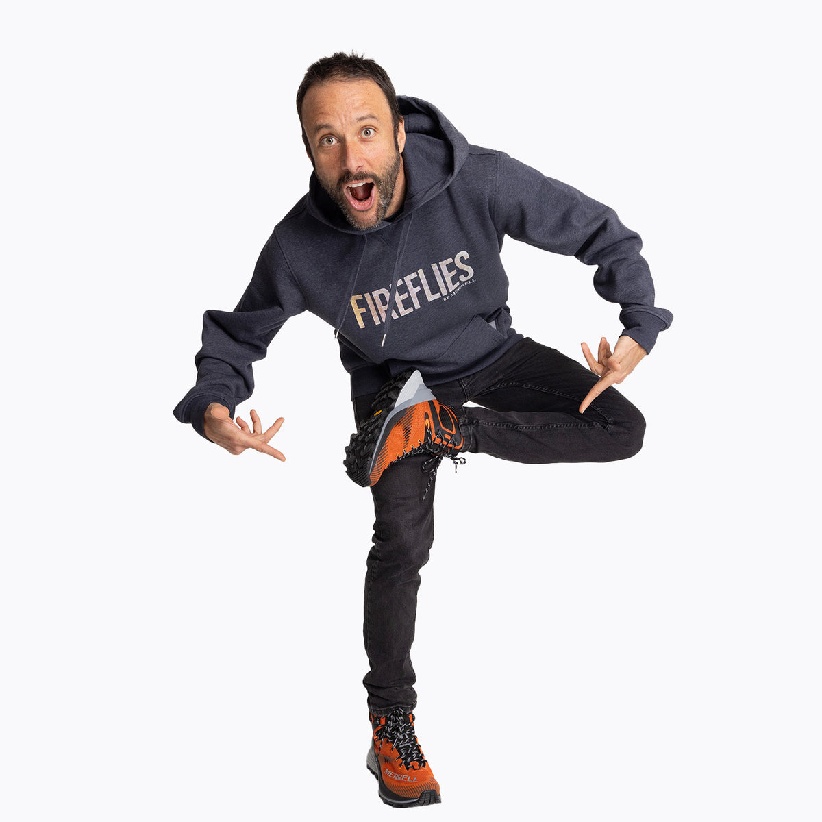 Poleron Unisex Front Fireflies Azul Merrell