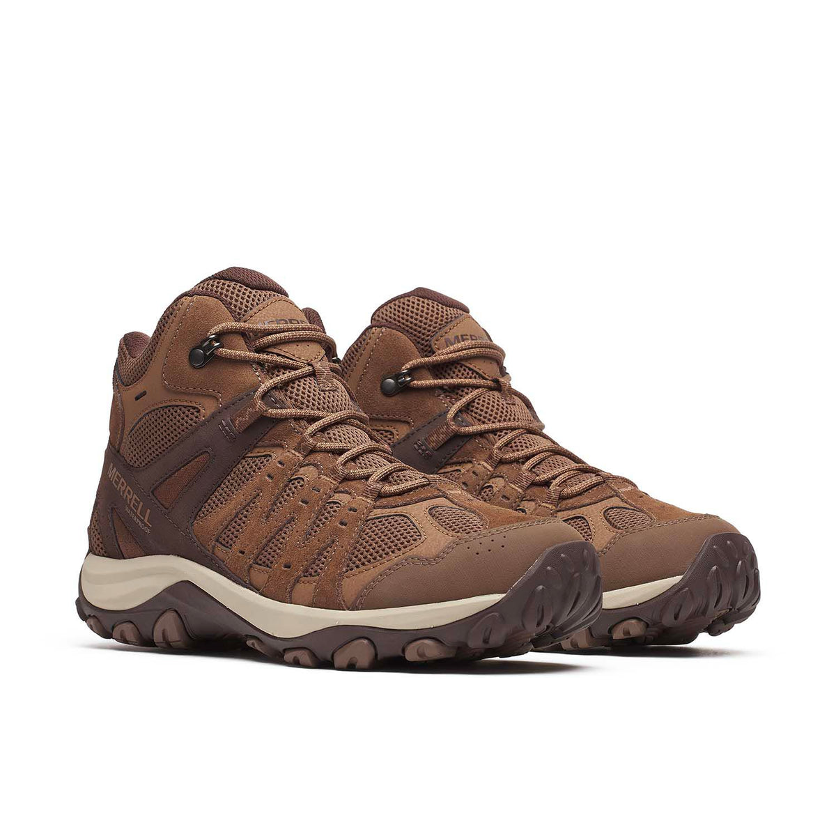 Botin Hombre Accentor 3 Mid Waterproof Café Merrell