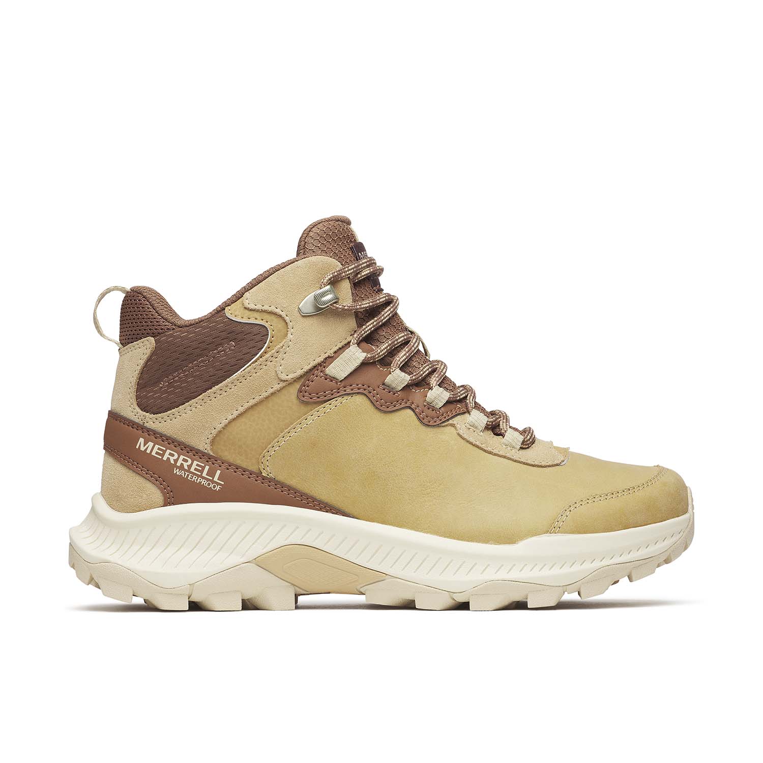 Botin Mujer Speed Strike 2 Leather Mid Waterproof Beige Merrell