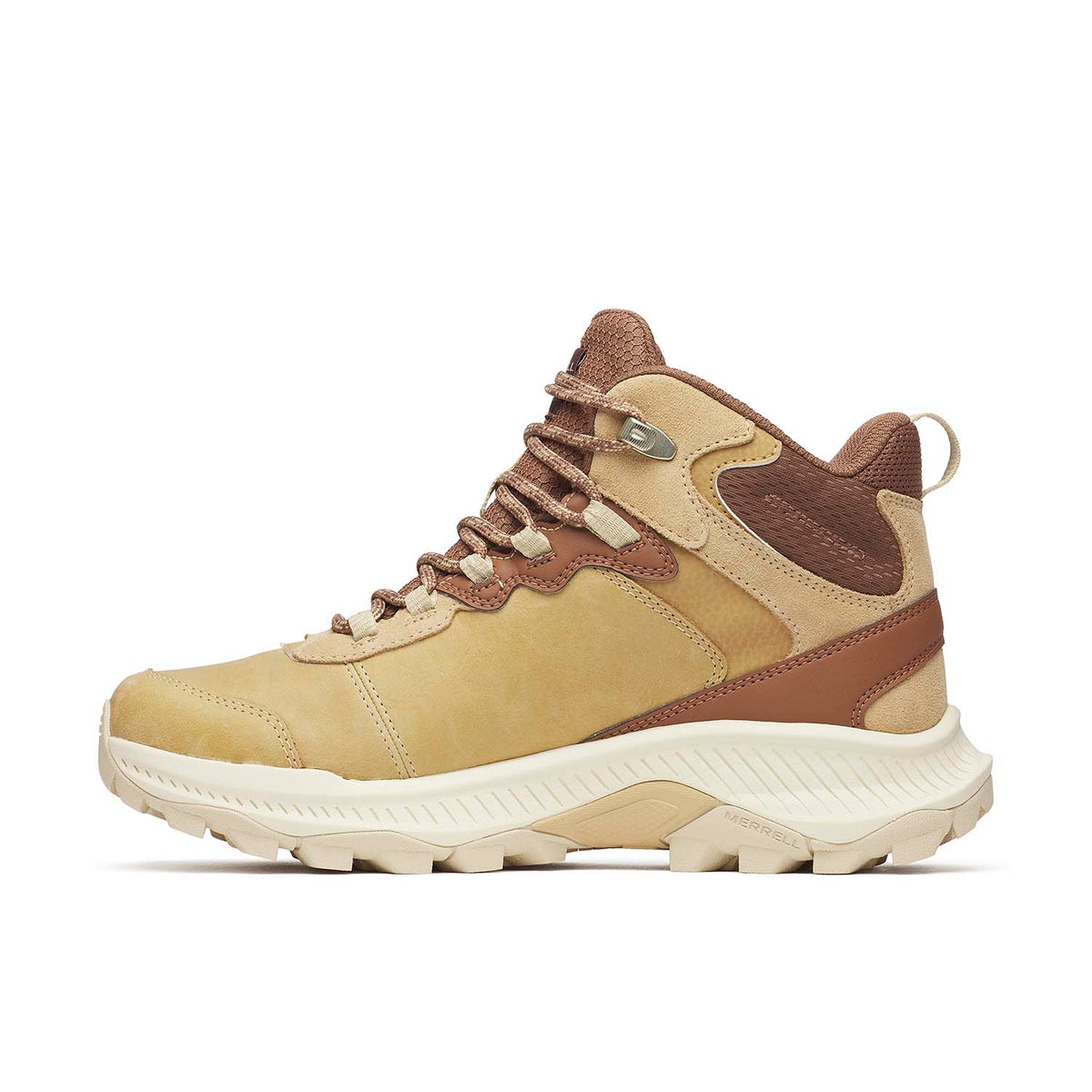 Botin Mujer Speed Strike 2 Leather Mid Waterproof Beige Merrell