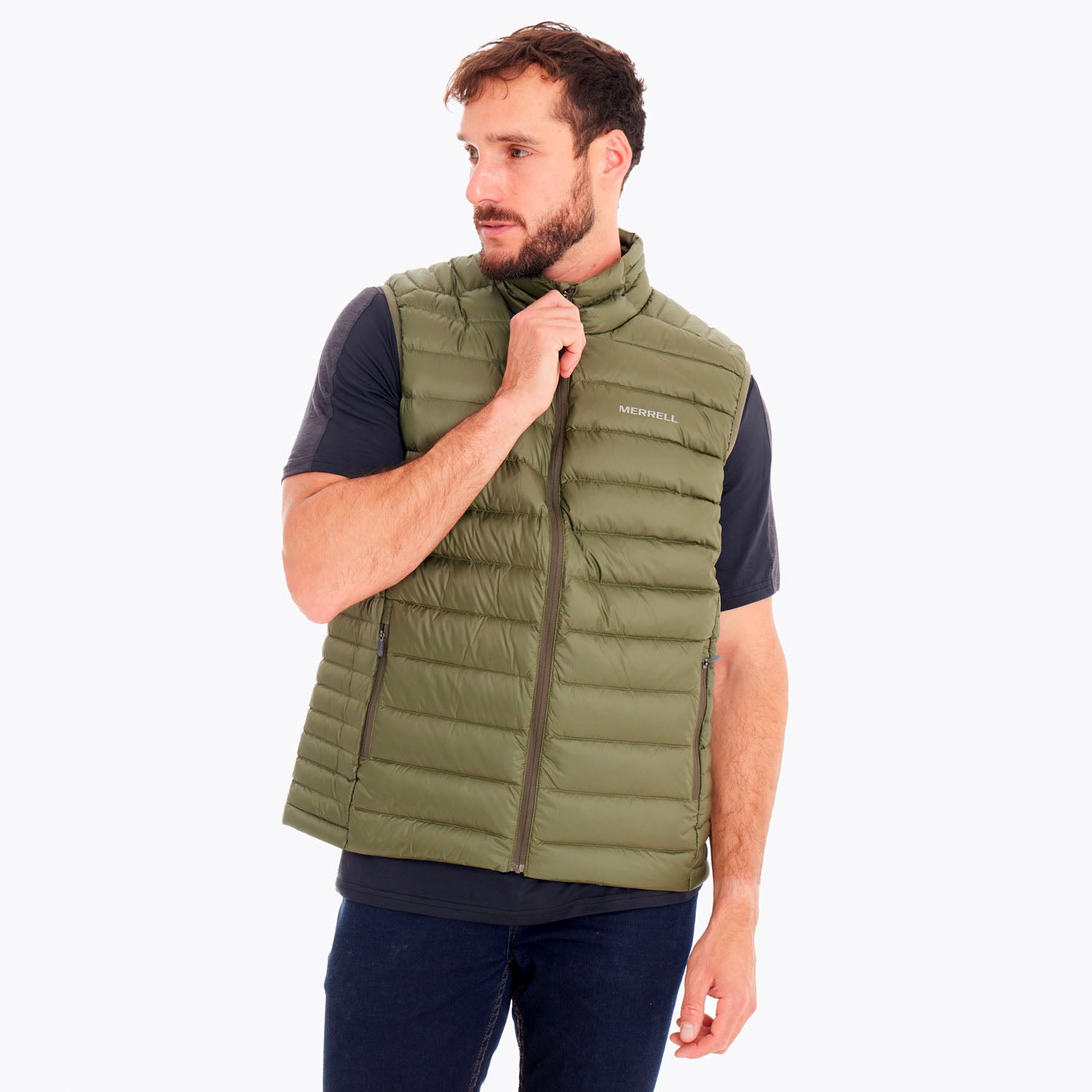 Parka Sin Mangas Hombre Ridgevent Thermo Vest Oliva Merrell