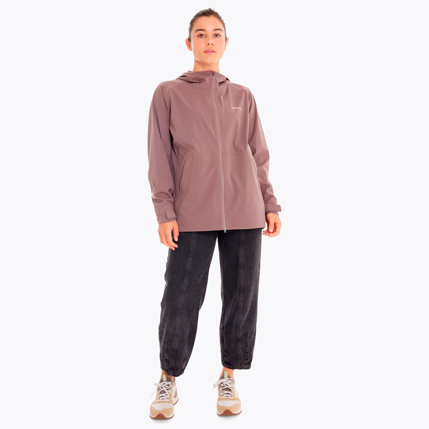 Impermeable Mujer Whisper Rain Shell Rosado Oscuro Merrell