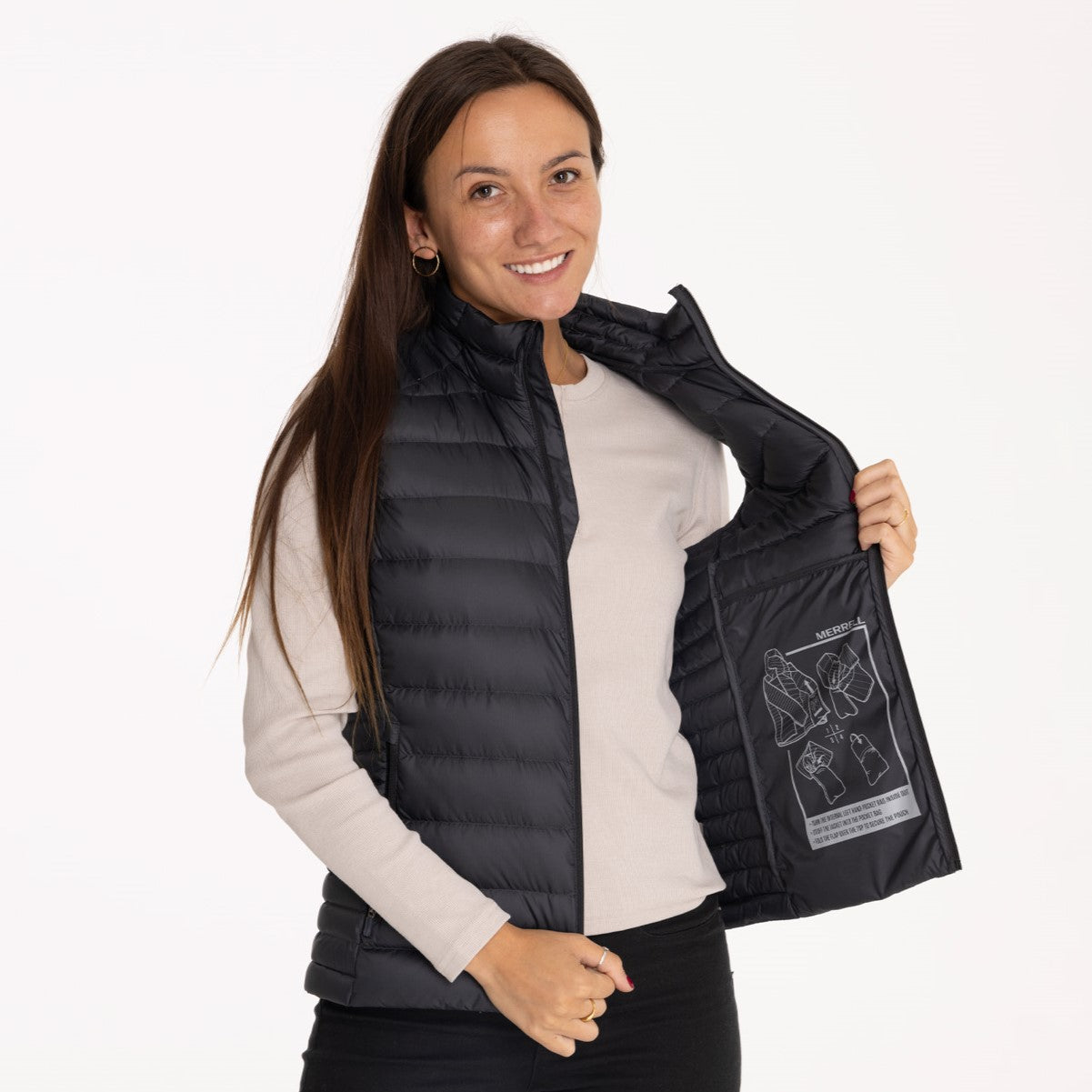 Parka Sin Mangas Mujer Ridgevent Vest Negro Merrell