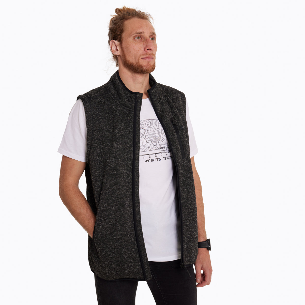 Polar Sin Mangas Hombre Campbell Knitted Negro Merrell
