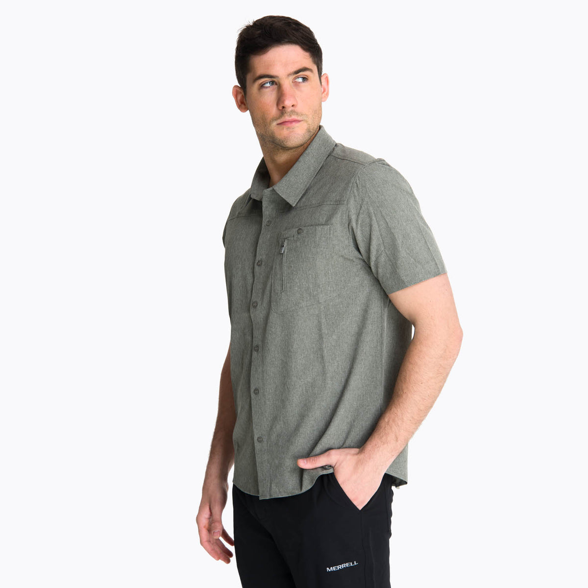 Camisa Hombre Petteril Verde Oliva Merrell