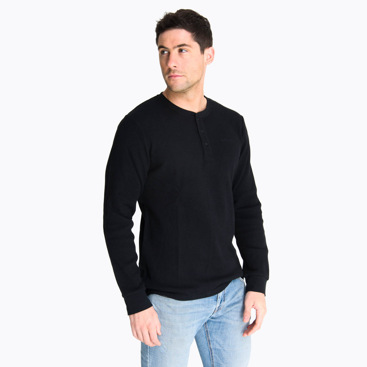 Polera Manga Larga Hombre Waffle Negro Merrell