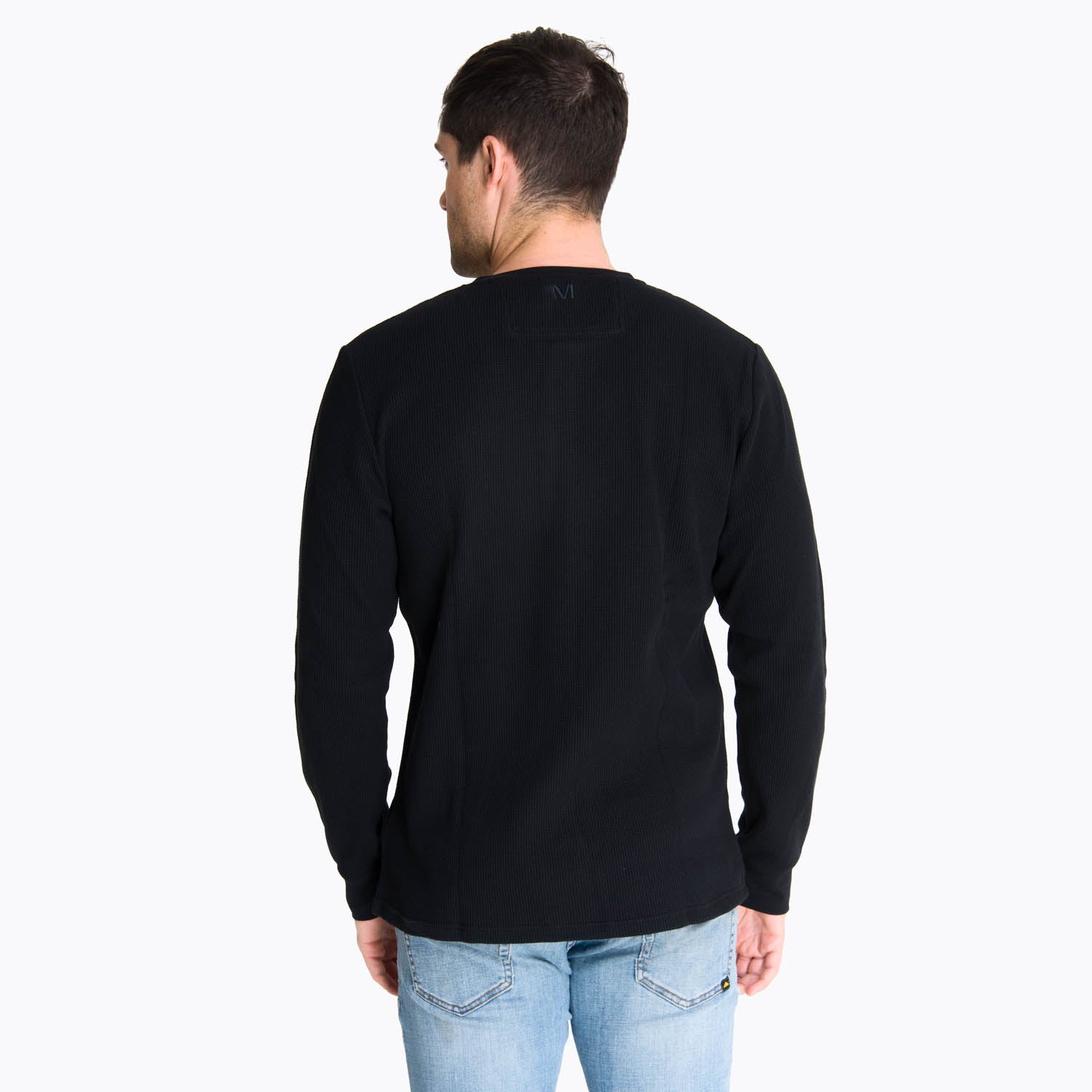 Polera Manga Larga Hombre Waffle Negro Merrell