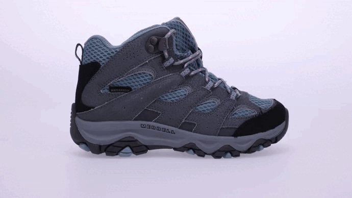 Botín Niños Moab 3 Waterproof Gris/Celeste Merrell