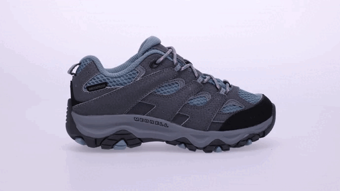 Zapatilla Niños Moab 3 Waterproof Gris/Celeste Merrell