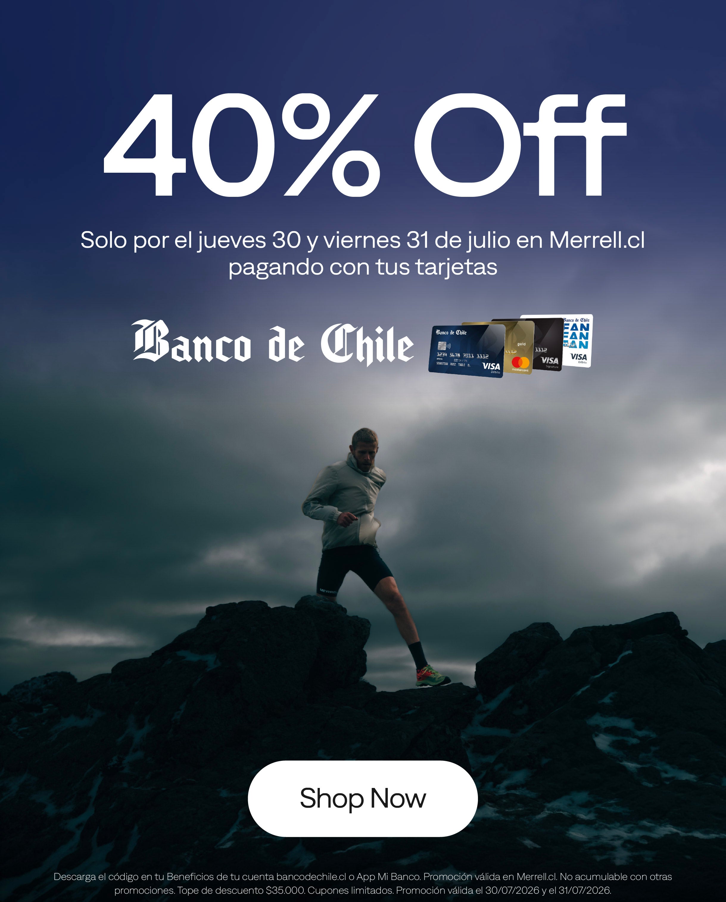 Merrell - Banco de Chile 40% OFF