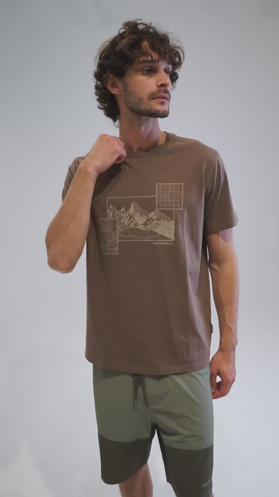 Polera Manga Corta Hombre Graphic Café Merrell