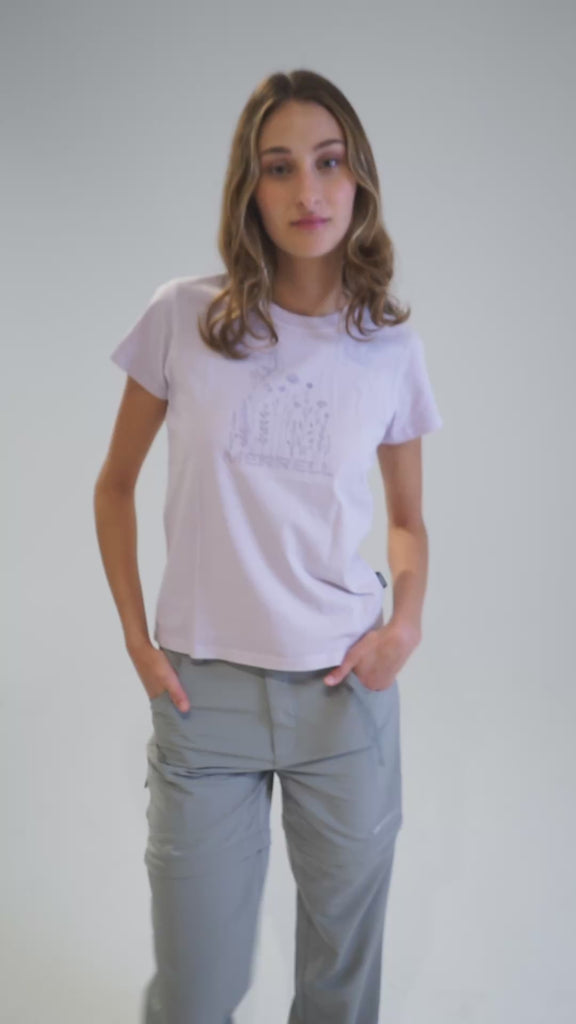 Polera Manga Corta Mujer Graphic Morado Merrell