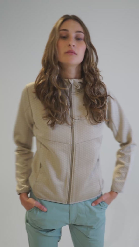 Polerón Mujer Hex Grid Fleece Beige Merrell